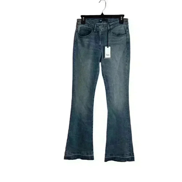 3x1 NYC Women's Jeans Armada Mid Bell in Light Wash Slim Raw Hem USA size 27 - Picture 2 of 10